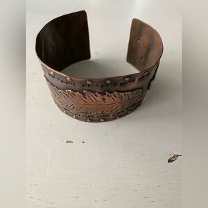 OOAK Brass Feather Cuff Handmade Metallurgy